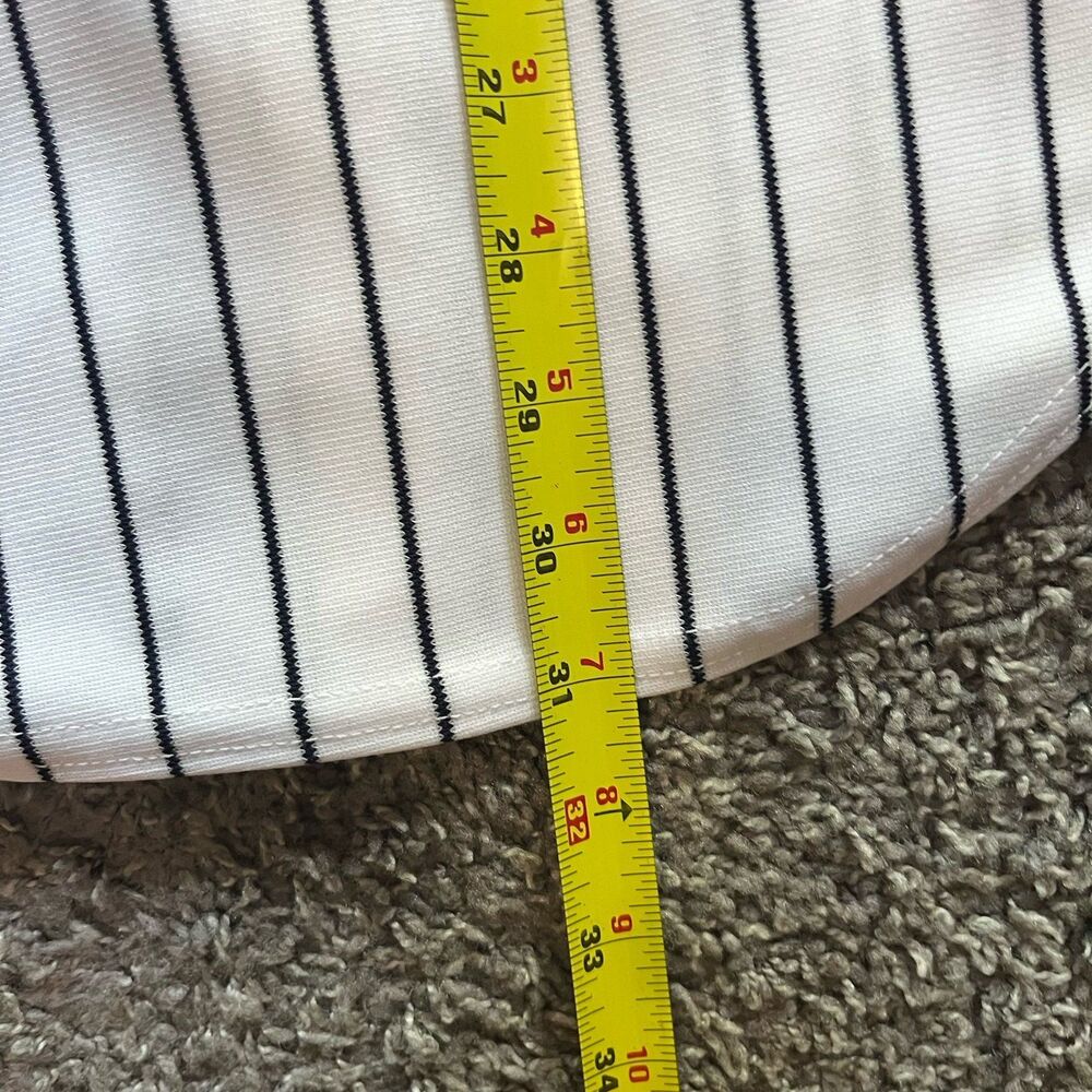 Vintage 90s Wilson New York Yankees Baseball Jersey Pinstripe White Black Sz 36 - Picture 8 of 8